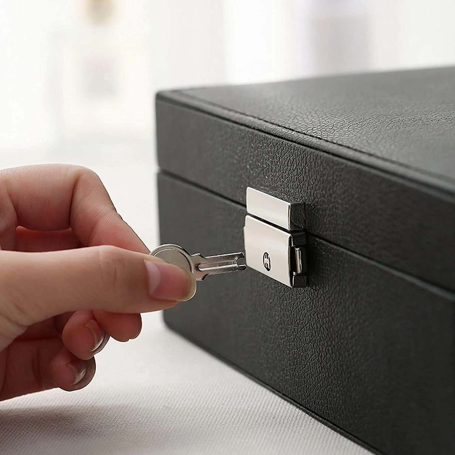Jewelry Box Jewelry Case Leather Jewelry Box For Women Large Jewelry Organizer Two Layers With Lock Display For Earrings Bracelets Rings Watches Jewelry Organizer
