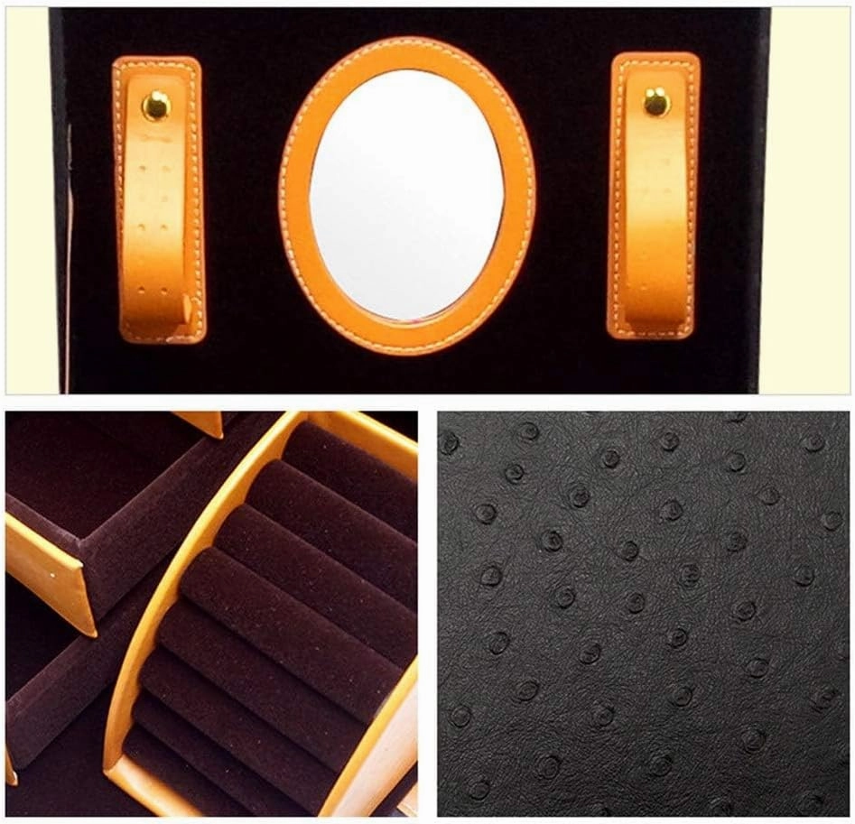 Jewelry Storage Case High-end Jewelry Box Creative Nordic Home Large Capacity Jewelry Storage Box Ring Holder(Black)