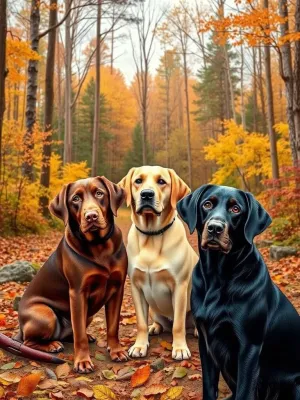 Jigsaw Puzzles 1000 Pieces for Adults - Dogs in Forest - Flat Coated Retrievers in Autumn Park Fun Puzzle Educational Family Game Toys Adults Home Decoration Colorful Puzzle Gifts
