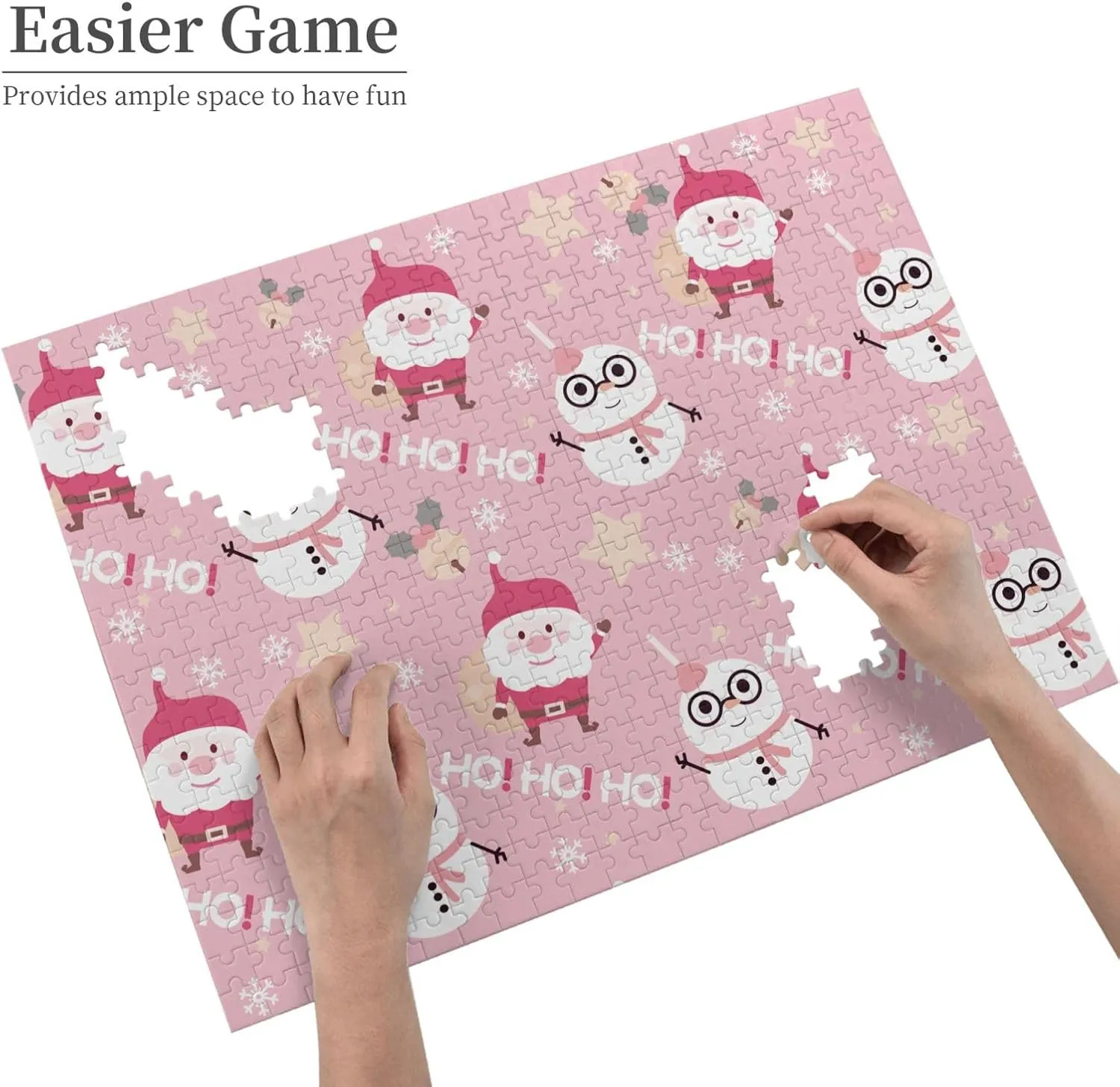 Jigsaw Puzzles 500 Piece Puzzle Art Pink Fish Wooden - Fishing Hard Puzzle - Family Decoration Gift