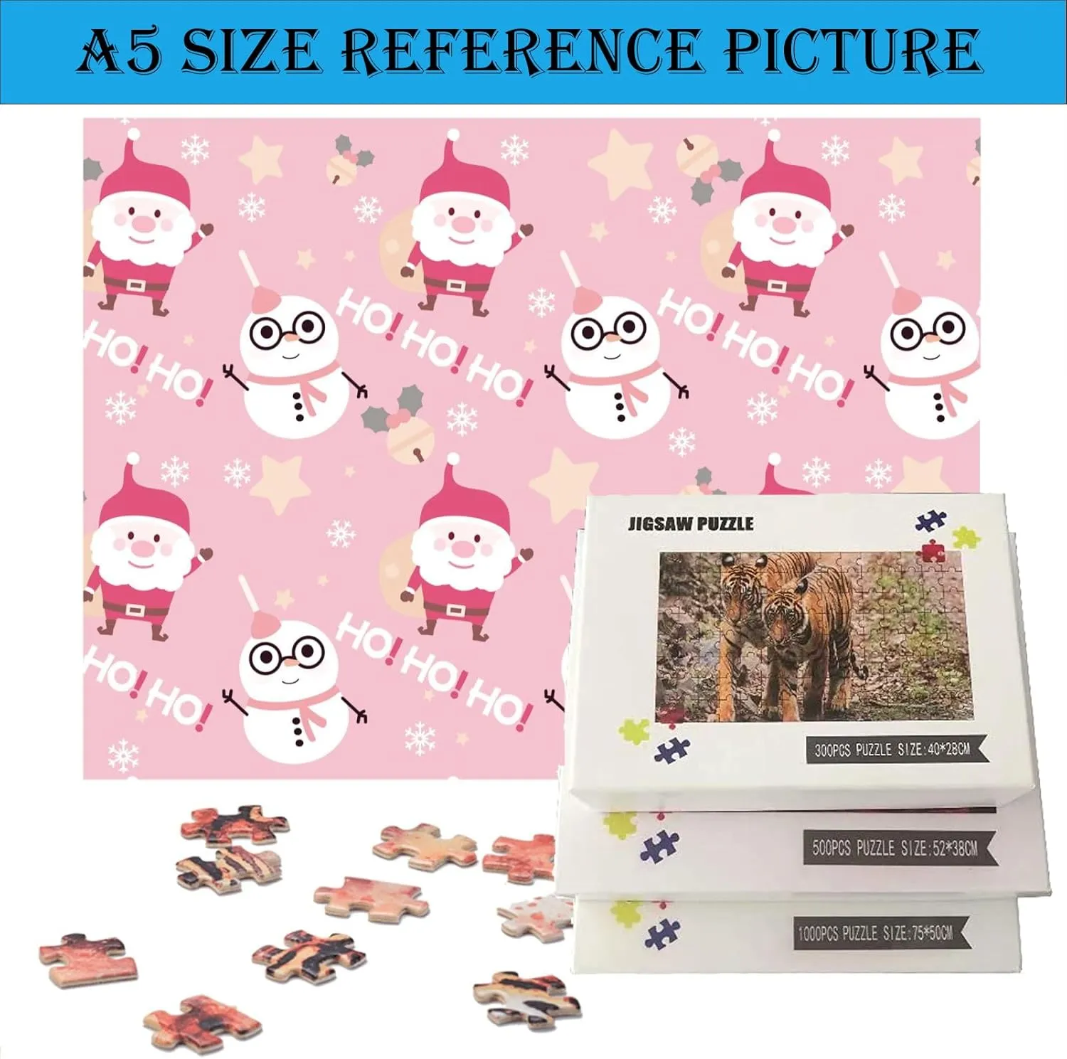 Jigsaw Puzzles 500 Piece Puzzle Art Pink Fish Wooden - Fishing Hard Puzzle - Family Decoration Gift