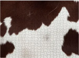 Jigsaw Puzzles Wooden Jigsaw Toy Family Game Wall Decor for Adults Teens,Cow Print Rustic Spotted Fur Texture Animal Hair Wild Brown Circles