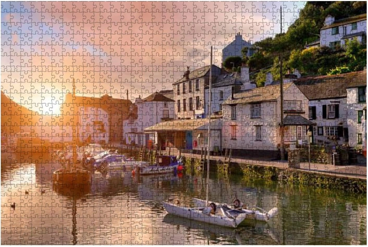 Jigsaw Puzzle Puzzle for Adult 1000 Piece Cornish Fishing Village -Jigsaw Puzzle for Adults Challenging Puzzle Perfect for Game Nights