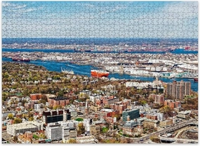 Jigsaw Puzzles 500 Pieces for Adult Staten Island Oil Storage Bayonne Puzzle Game for Family Wooden Puzzle Toy Educational Games Puzzles for Home Decor