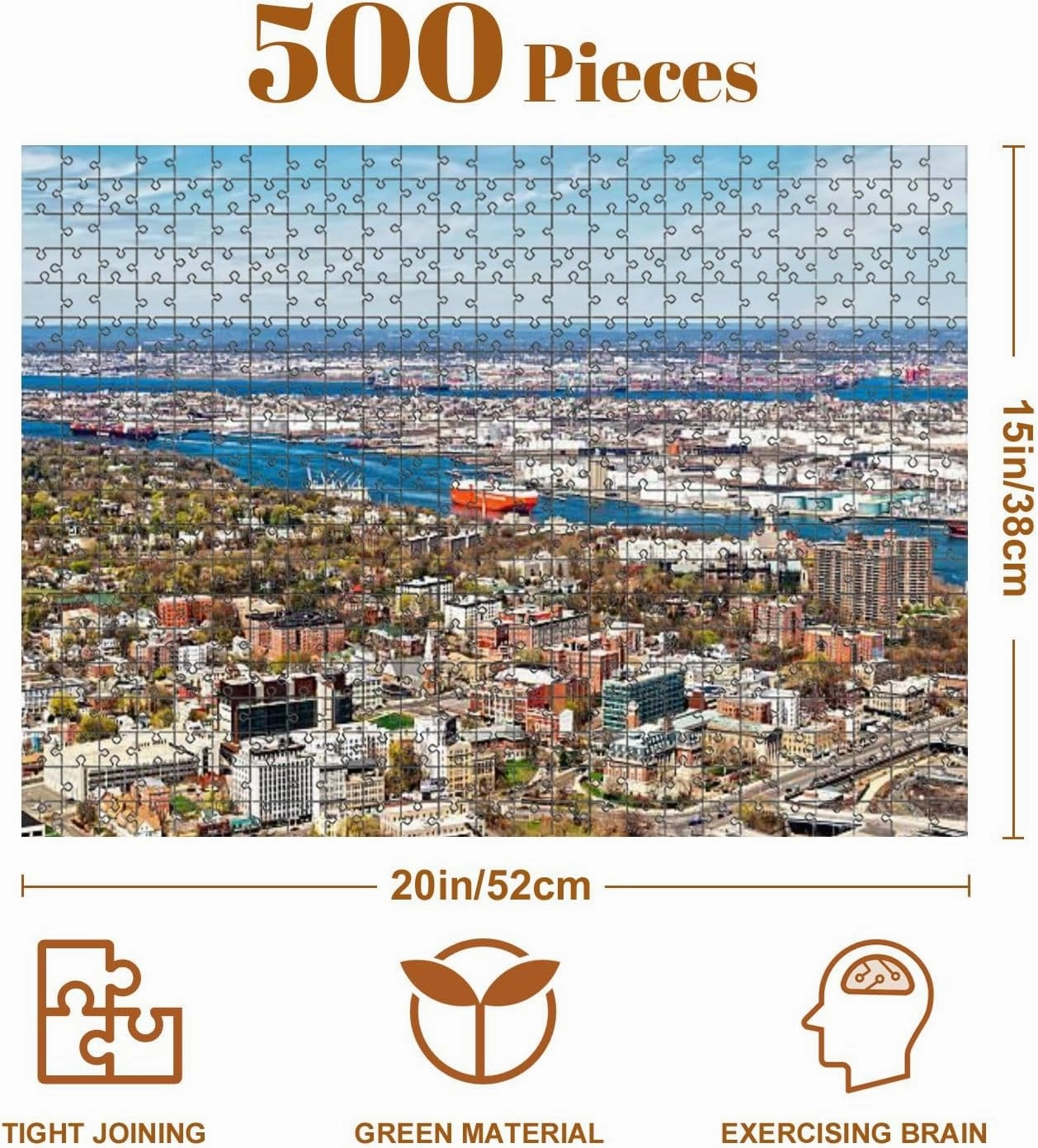 Jigsaw Puzzles 500 Pieces for Adult Staten Island Oil Storage Bayonne Puzzle Game for Family Wooden Puzzle Toy Educational Games Puzzles for Home Decor