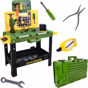 John Deere Kids Workbench, Power Tools Workshop, Build Your Own Toy Tool Box with 39 Realistic Toy Tools and Accessories, 5 