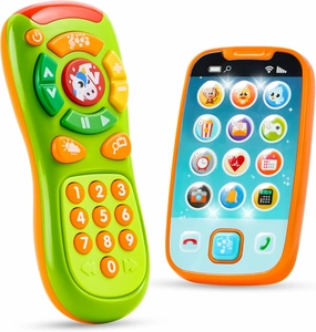 JOYIN Baby Toy Phone, Remote and Smartphone with Music, Fun Learning Musical Toys for Babies, Kids, Boys or Girls, Holiday Stocking Stuffers, Birthday Gifts, Easter Basket Stuffers