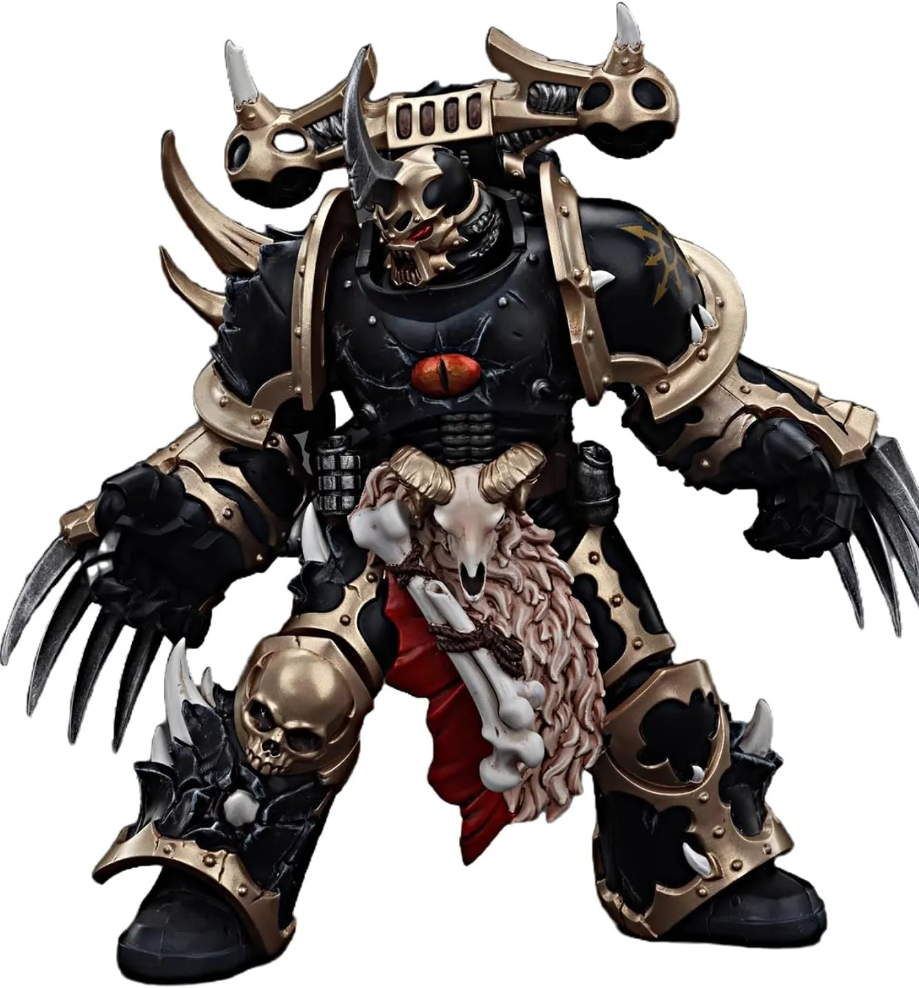 JOYTOY Warhammer 40K 1/18 Action Figures Chaos Space Marines Black Legion Chosen with Lightning Claws Collectible Model 4.9Inches