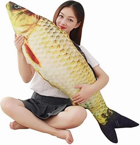 JULAN 39Inch Giant Fish Stuffed Animal Plush Toy,Carp Plush Pillow Stuffed Toy,Soft Fish Cushion Throw Pillow,Boy's and Girl's Room Décor,Perfect Stress Relief for Women(39inch/ 100cm)