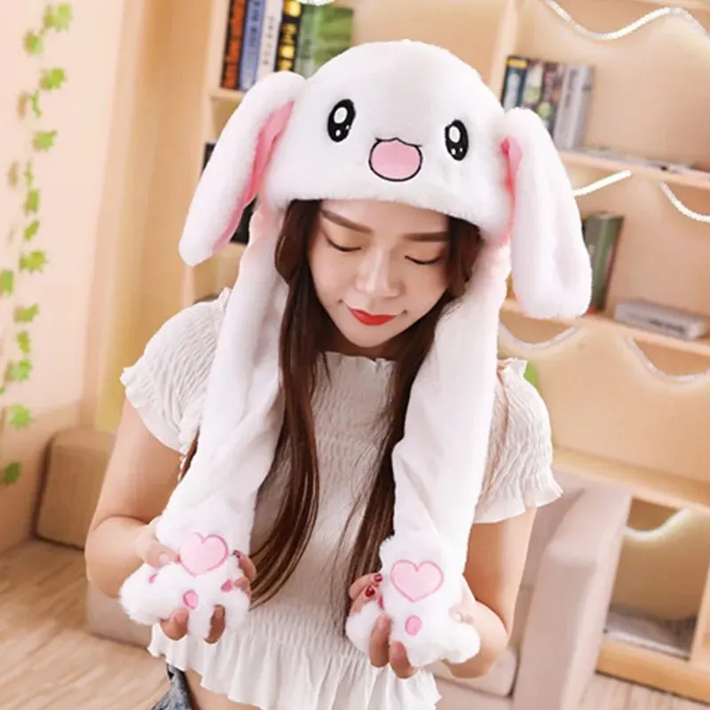 Jumping Bunny Ear Plush Animal Hat