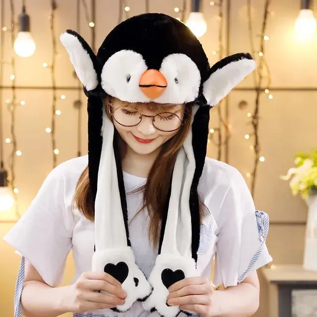 Jumping Bunny Ear Plush Animal Hat