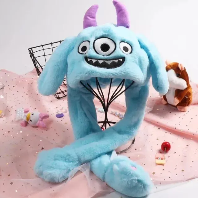 Jumping Bunny Ear Plush Animal Hat