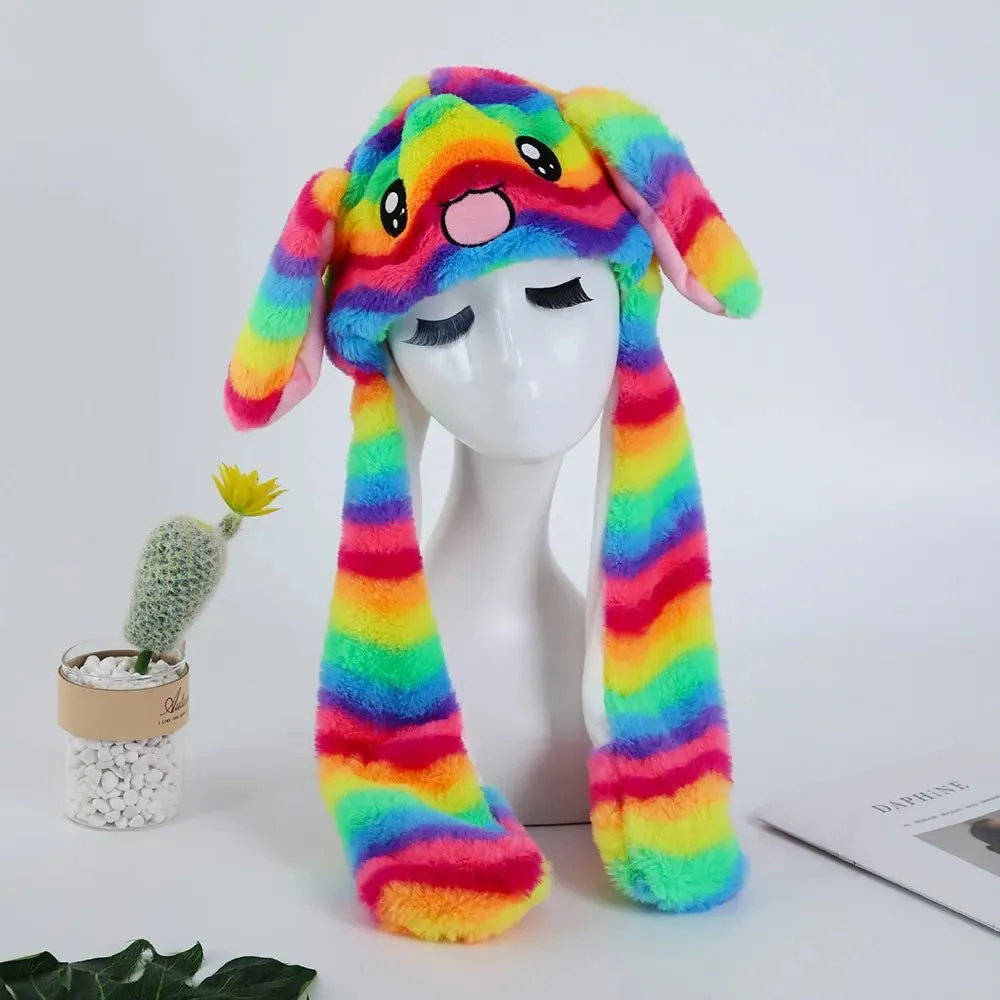 Jumping Bunny Ear Plush Animal Hat