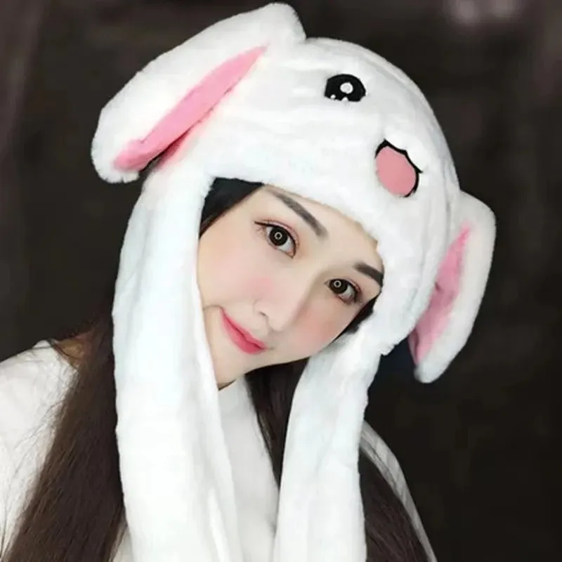 Jumping Bunny Ear Plush Animal Hat