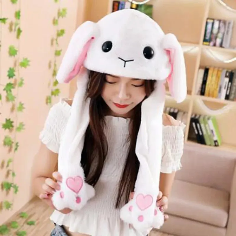 Jumping Bunny Ear Plush Animal Hat