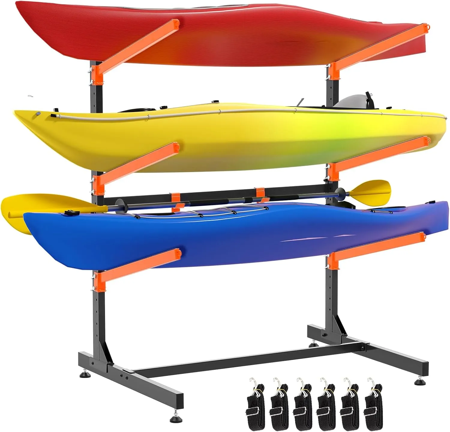 Kayak Storage Rack, Freestanding Kayak Racks for Garage, Heavy Duty Adjustable Kayak Stand Indoor Outdoor Storage Rack for Kayaks, Canoes, Surfboard & Paddleboard