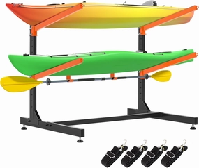 Kayak Storage Rack, Freestanding Kayak Racks for Garage, Heavy Duty Adjustable Kayak Stand Indoor Outdoor Storage Rack for Kayaks, Canoes, Surfboard & Paddleboard
