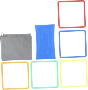 KESYOO 10 Square Ring Jumping Game Set Outdoor Indoor Sensory Training Toys Beanbag Storage and Girls Activity