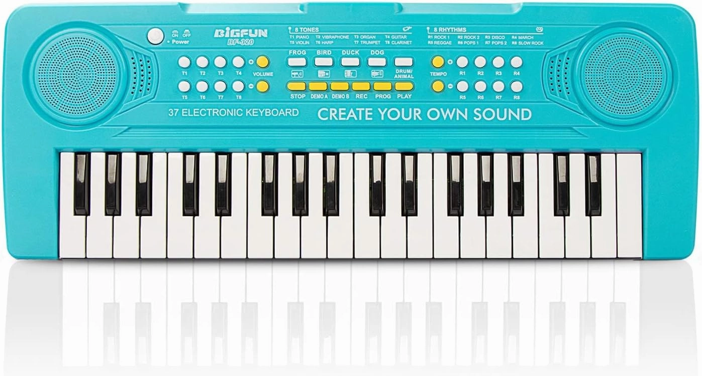 Kid Keyboard Piano - 37 Keys Toddler Keyboard Multifunction Music Educational Instrument Toy Electronic Piano for 3, 4, 5, 6, 7, 8 Girls and Boys (Blue)