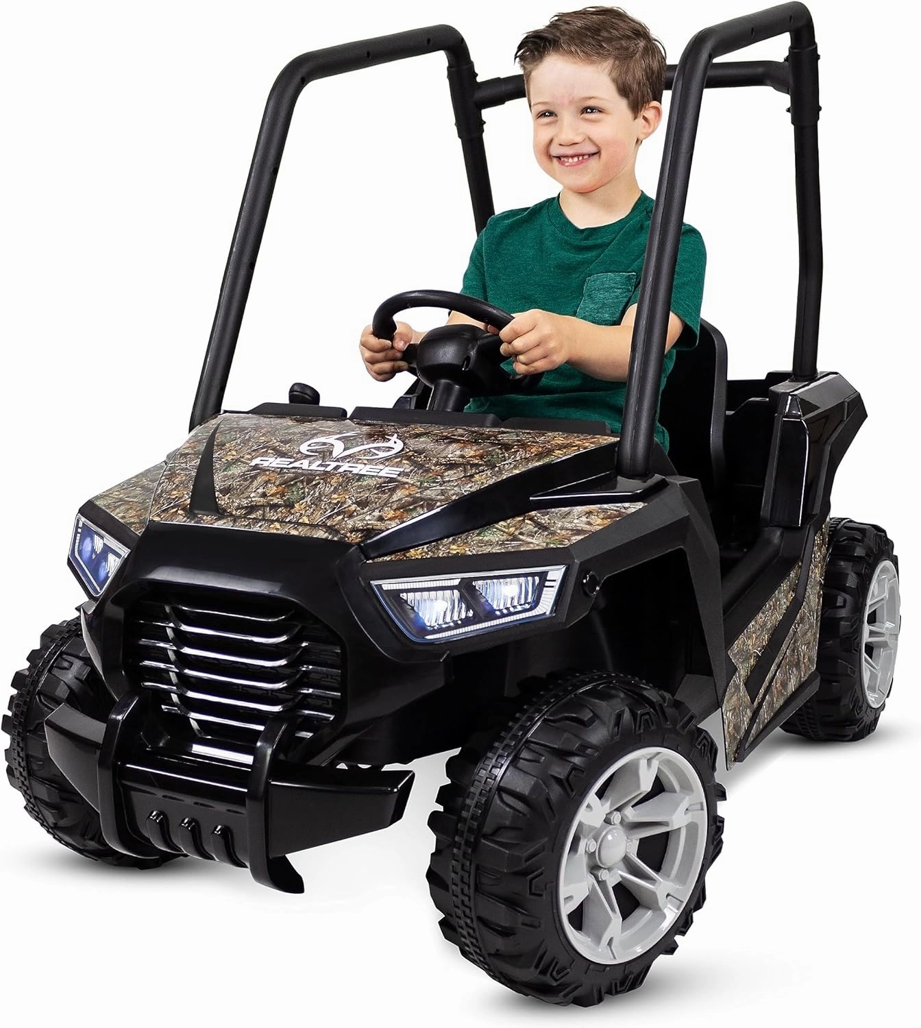 Kid Trax 6V Realtree Whipsaw Kids UTV Ride On Toy, Electric Cars for Kids Ages 3-5 Up to 60 lbs, FM Radio, LED Lights, Horn and Engine Sounds, MP3 Input, Battery Powered Car, Outdoor Toy, Camo