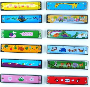 Kids Harmonica Party Favors, 12Pcs Harmonicas for Kids Musical Instrument Toy Gift, 16 Holes Toddlers Harmonica, Kids Party Favors Goodie Bags Stuffers, Birthday Party Favors for Kids