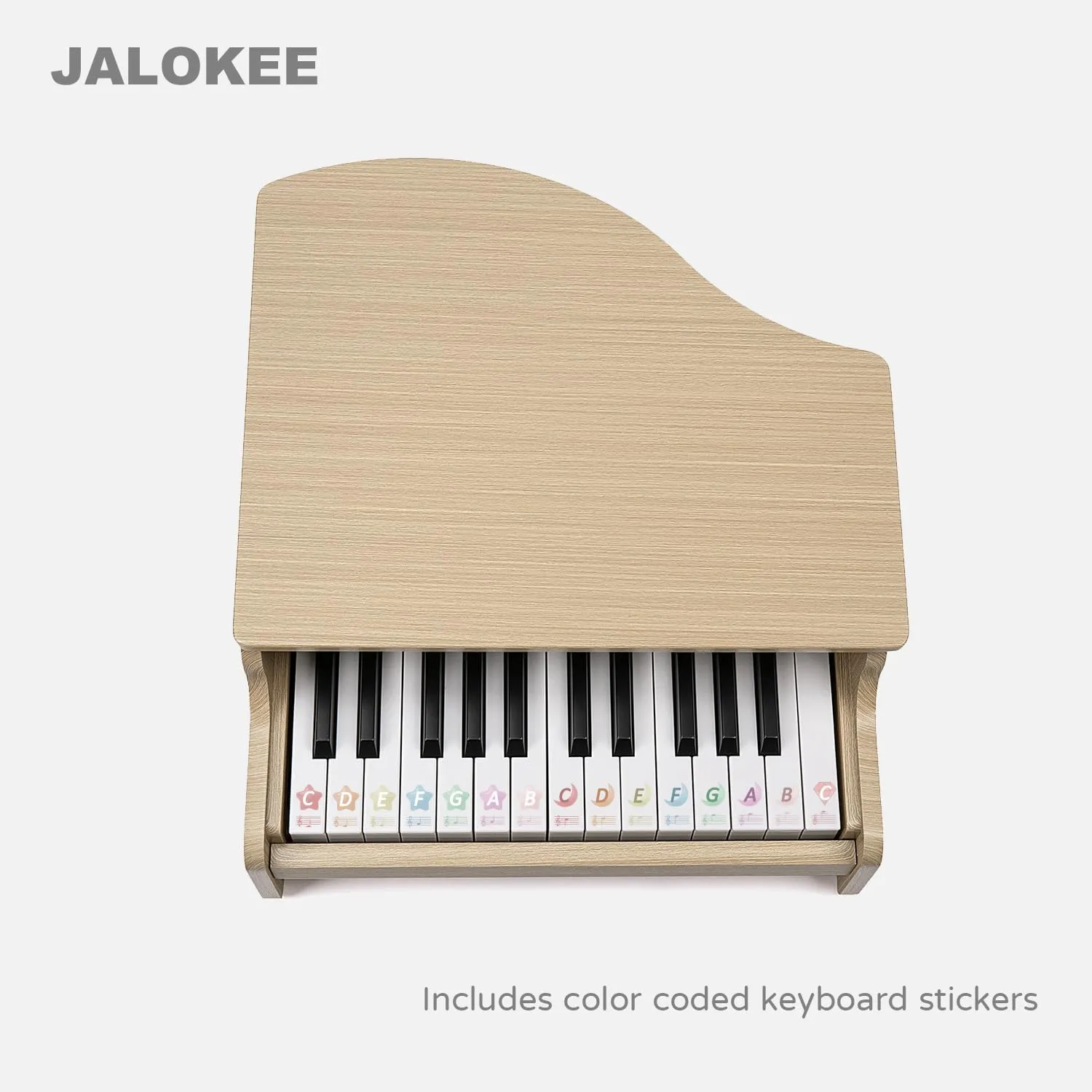 Kids Piano Keyboard, 25 Keys Grand Piano for Kids, Mini Music Educational Instrument Toy, Volume Adjustable, Wood Toy for Toddlers Girls Boys (Oak)