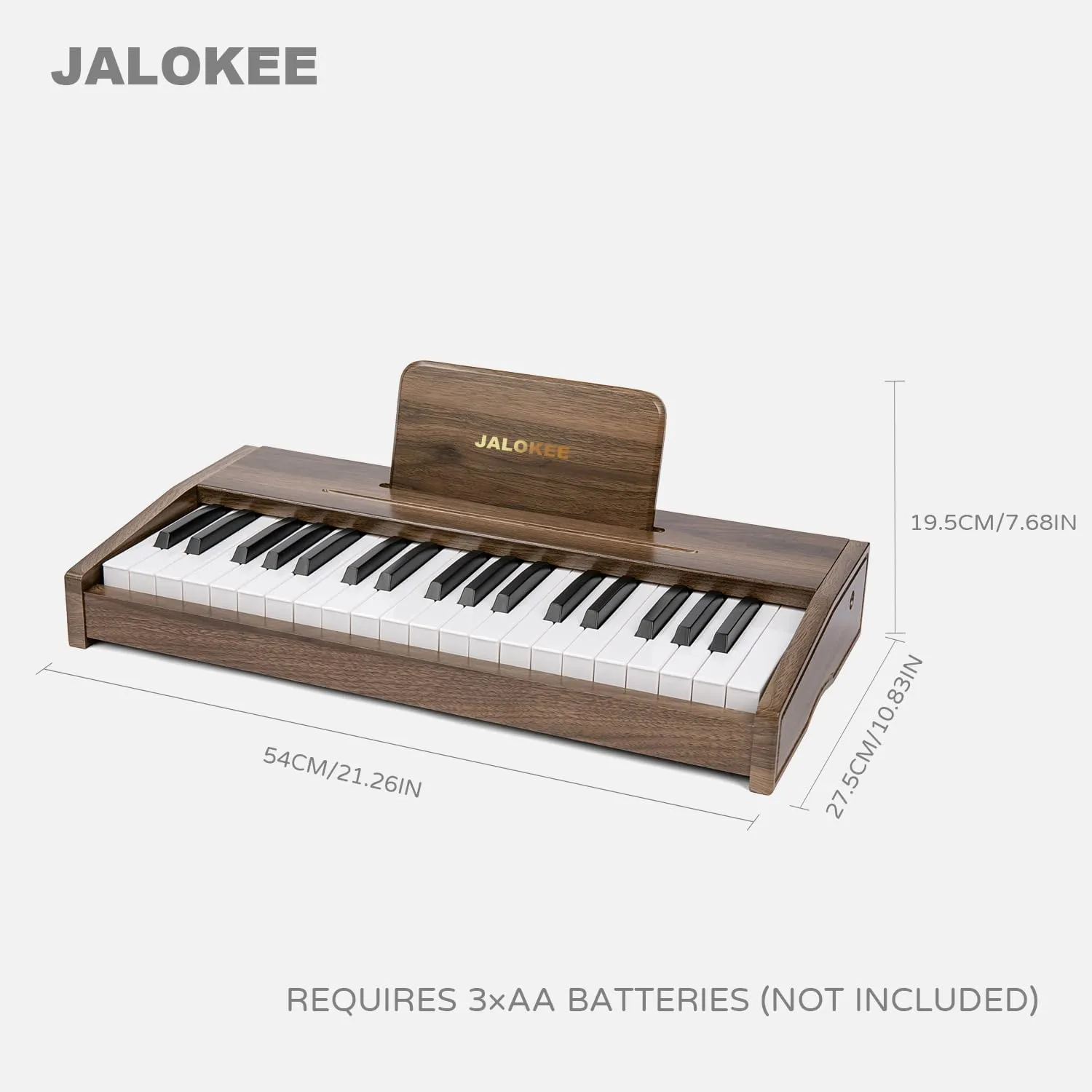 Kids Piano Keyboard, Digital Piano for Kids, Music Educational Instrument Toy, Wood Toy for 3  Girls and Boys (Walnut, 37 Keys)