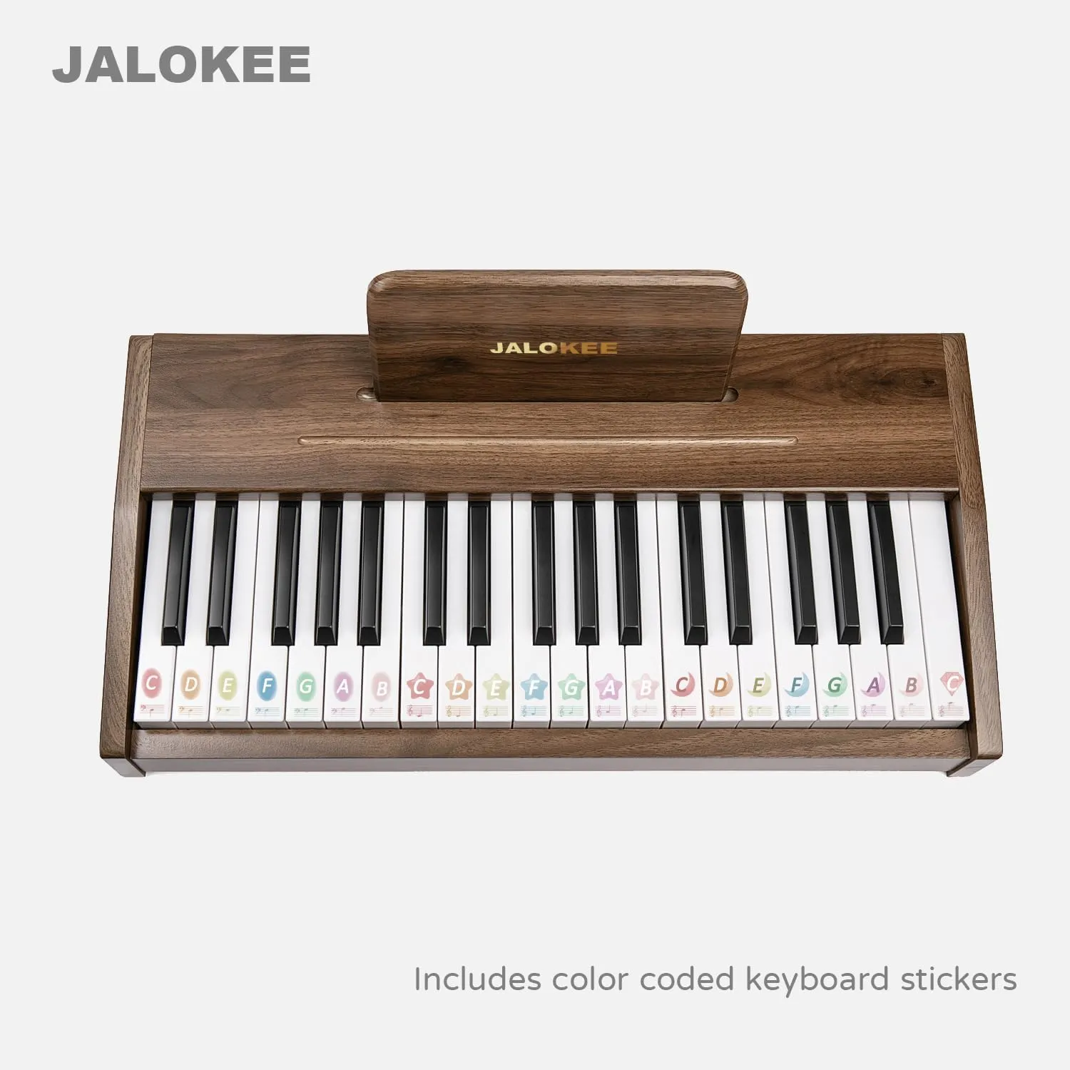 Kids Piano Keyboard, Digital Piano for Kids, Music Educational Instrument Toy, Wood Toy for 3  Girls and Boys (Walnut, 37 Keys)