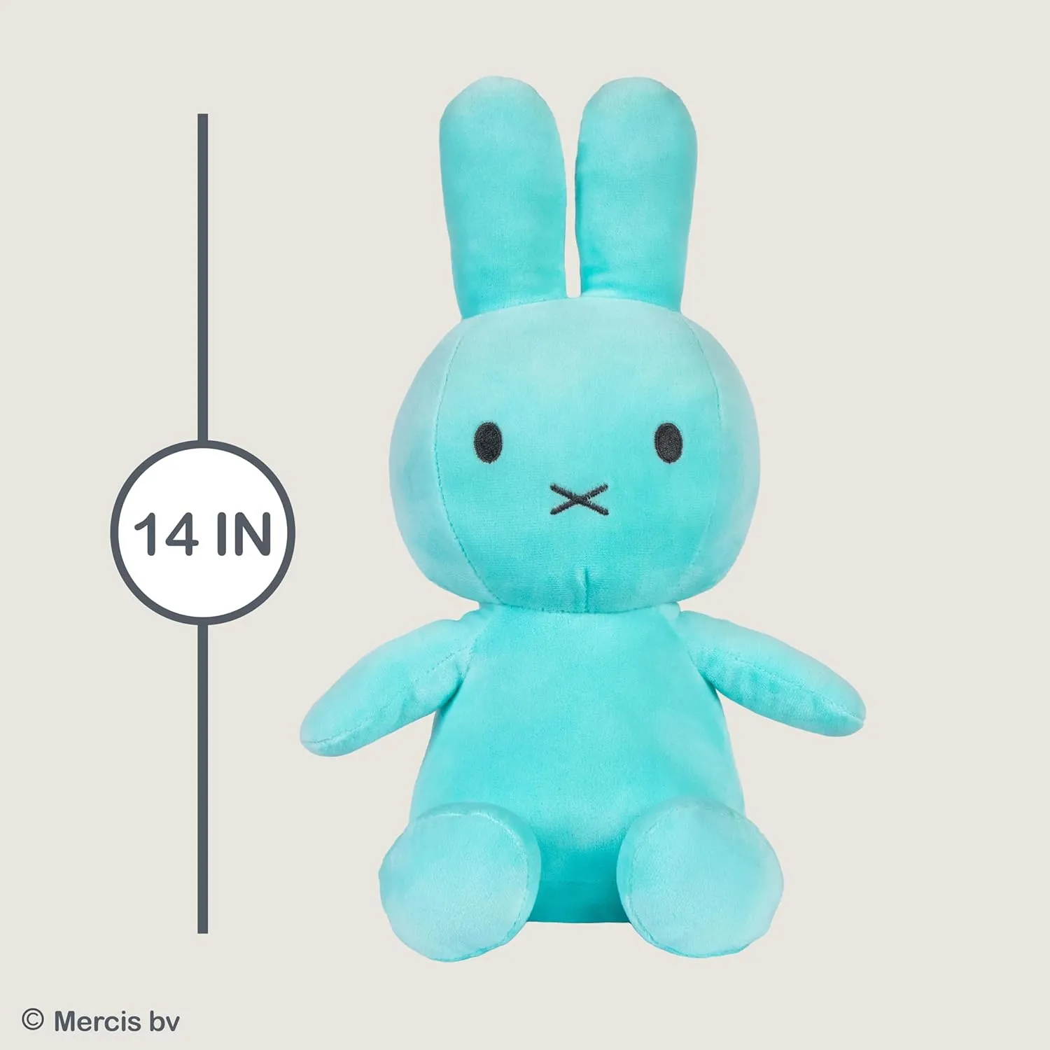 KIDS PREFERRED Miffy Plush Toy, 14 Inch Sitting Dutch Bunny Plush by Dick Bruna, Soft Boa Rabbit Bunny Stuffed Animal Plushie Doll for Girls and Boys - Mint