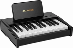 Kids Piano Keyboard, Digital Piano for Kids, Music Educational Instrument Toy, Wood Toy for 3  Girls and Boys (Black, 25 Keys)