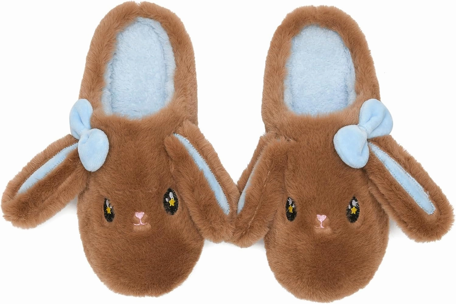 Kids Slippers Boys Girls Bunny Animal Slippers,Cute Bow Plush Funny Cartoon Rabbit Slippers,Comfy Fluffy Fuzzy Pillow Cloud Bedroom House Slippers Little/Big Kids