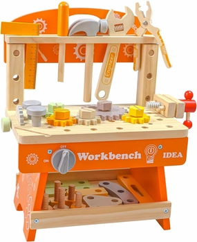 Kids Tool Bench,Wooden Toddler Tool Bench with 39 Accessories,6 Tools,Multi-Function Learning Educational Kids Workbench, Tool Bench Gift for Boys, Girls Age 2 3 4 5