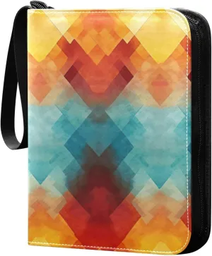 Kigai Geometric Painted Card Binder - 400 Pockets Card Holder with 50 Sleeves, Trading Card Album Folder for Boys Girls