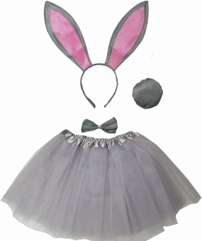 Kirei Sui Funny Kids Bunny Rabbit Hare Costume Set Ears Headband & Tutu Halloween Dress Up Cosplay for Girls