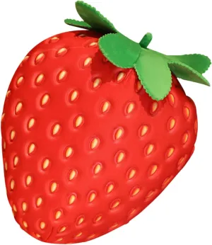 Kisangel Stuffed Strawberry Plush Pillow - Cute Fruit Cushion for Kids, Soft Red Throw Pillow, Ideal for Nursery and Playroom Decor