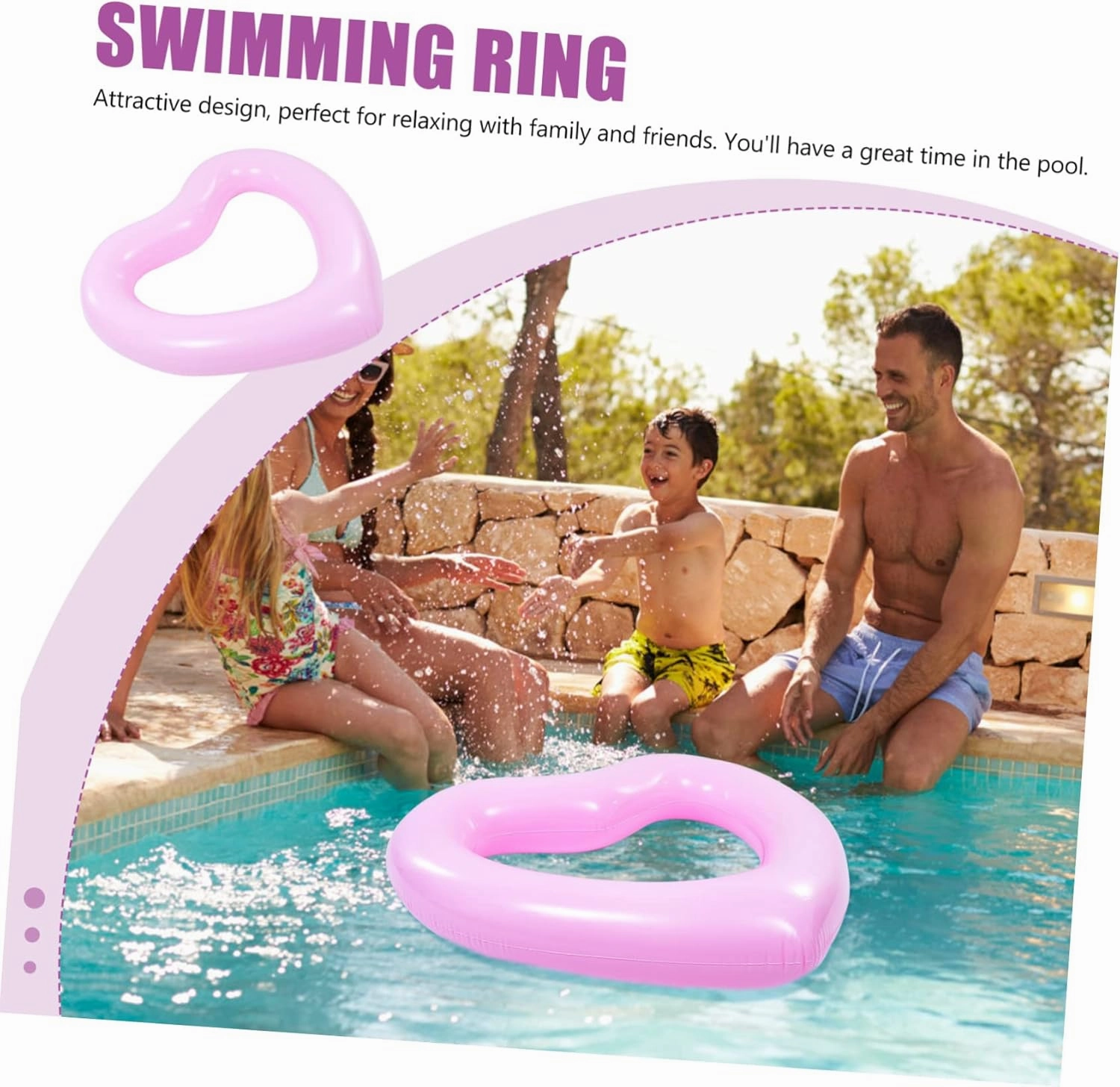 Kisangel Love Swimming Ring Inflatables for Swimming Pools Pool Floats Small Pool Float Outdoor Fun Pool Floating