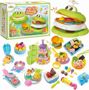 Kitchen Creations Play Food Color Dough Sets for Kids Ages 4-8. Preschool Cooking Dough Sets for Kids Ages 2-4,Gift for Boys & Girls 50 Tools,5 Compound Colors