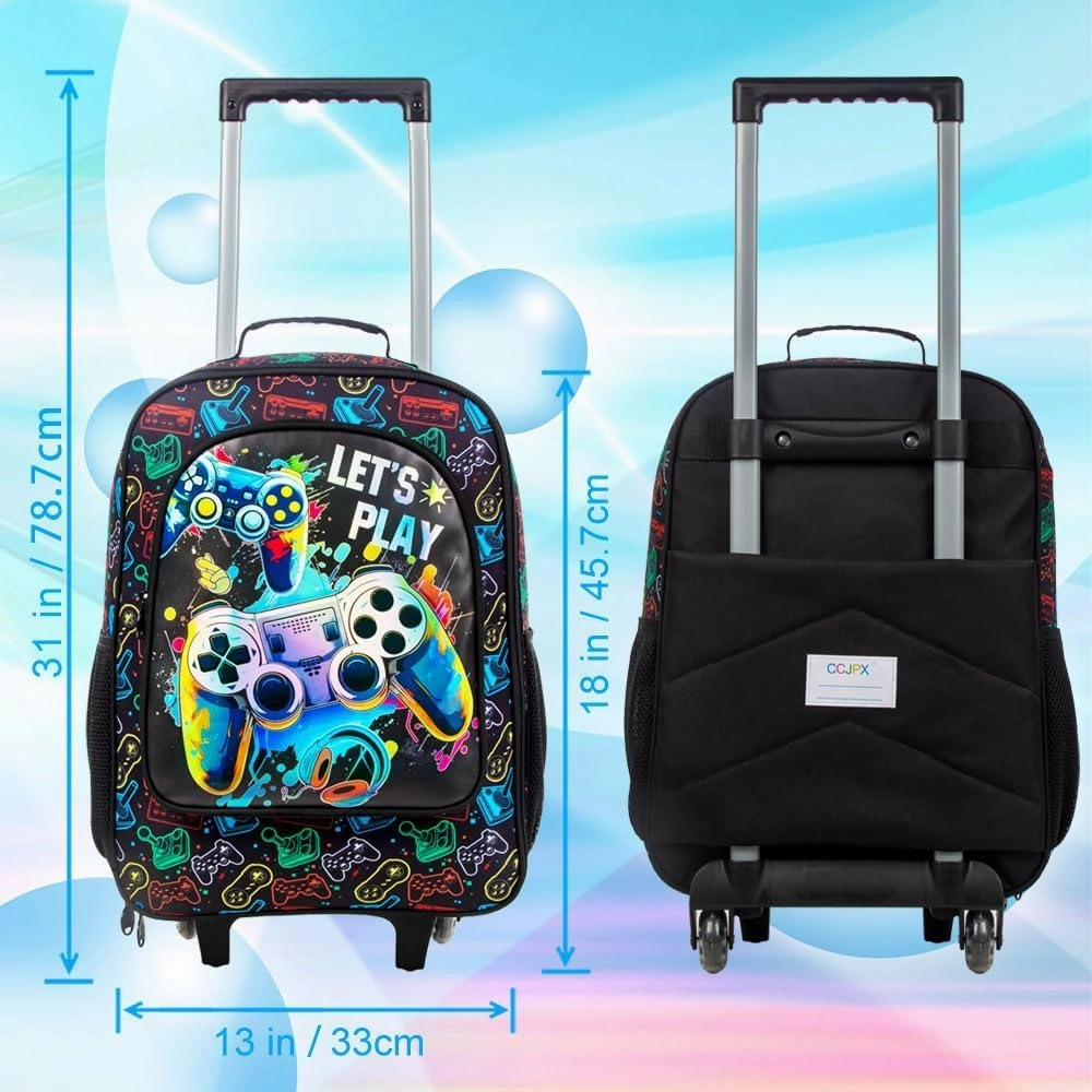 KLFVB Kids Luggage for Boys Girls, Cute Rolling Wheels Suitcase for Toddler, Children Travel Carry on Suitcase