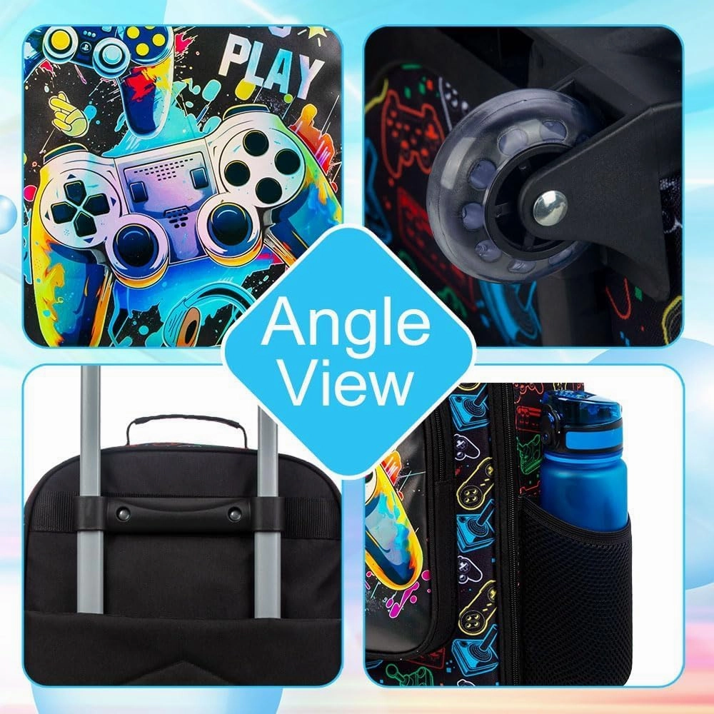 KLFVB Kids Luggage for Boys Girls, Cute Rolling Wheels Suitcase for Toddler, Children Travel Carry on Suitcase