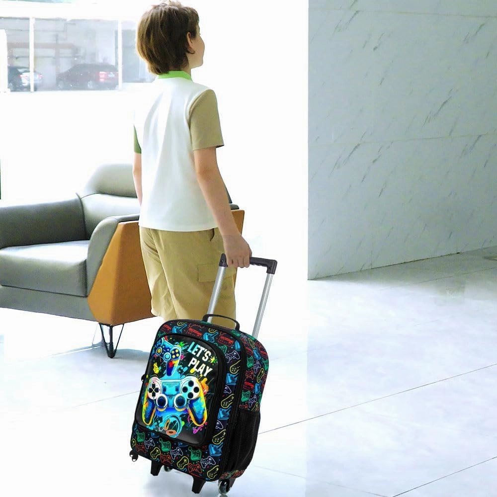KLFVB Kids Luggage for Boys Girls, Cute Rolling Wheels Suitcase for Toddler, Children Travel Carry on Suitcase