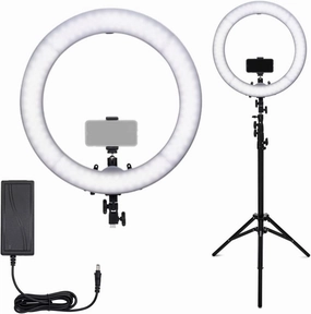 Koah SOL Sphere 19-inch 55 Watt Dimmable Ring Light Kit with Carrying Bag, and Smartphone Holder for YouTube, Self-Portrait Shooting, and Content Creation