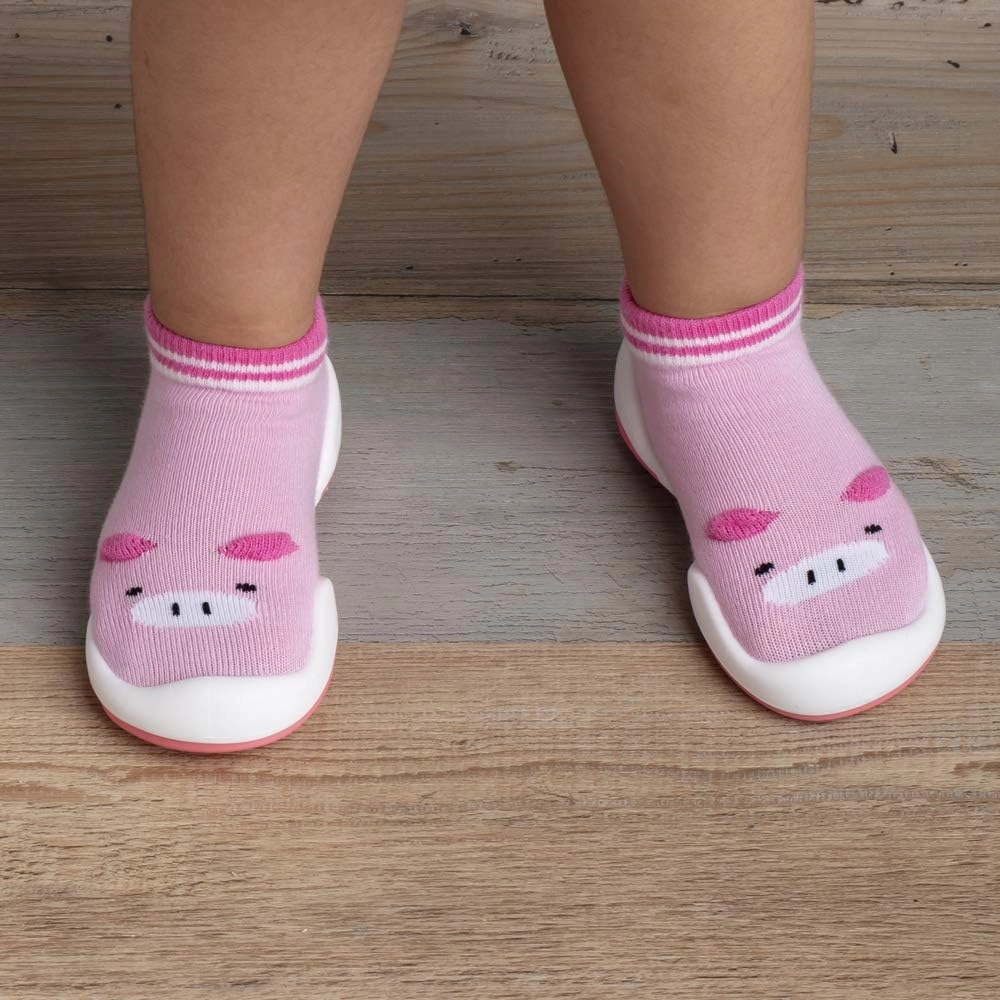 Komuello Animal Toddler Shoes, Breathable, Washable, Non-Slip, Secure Fit, Cotton Socks with Air Pocket Cushion for Indoor and Outdoor Use, Unisex Toddler Shoes for Boys and Girls
