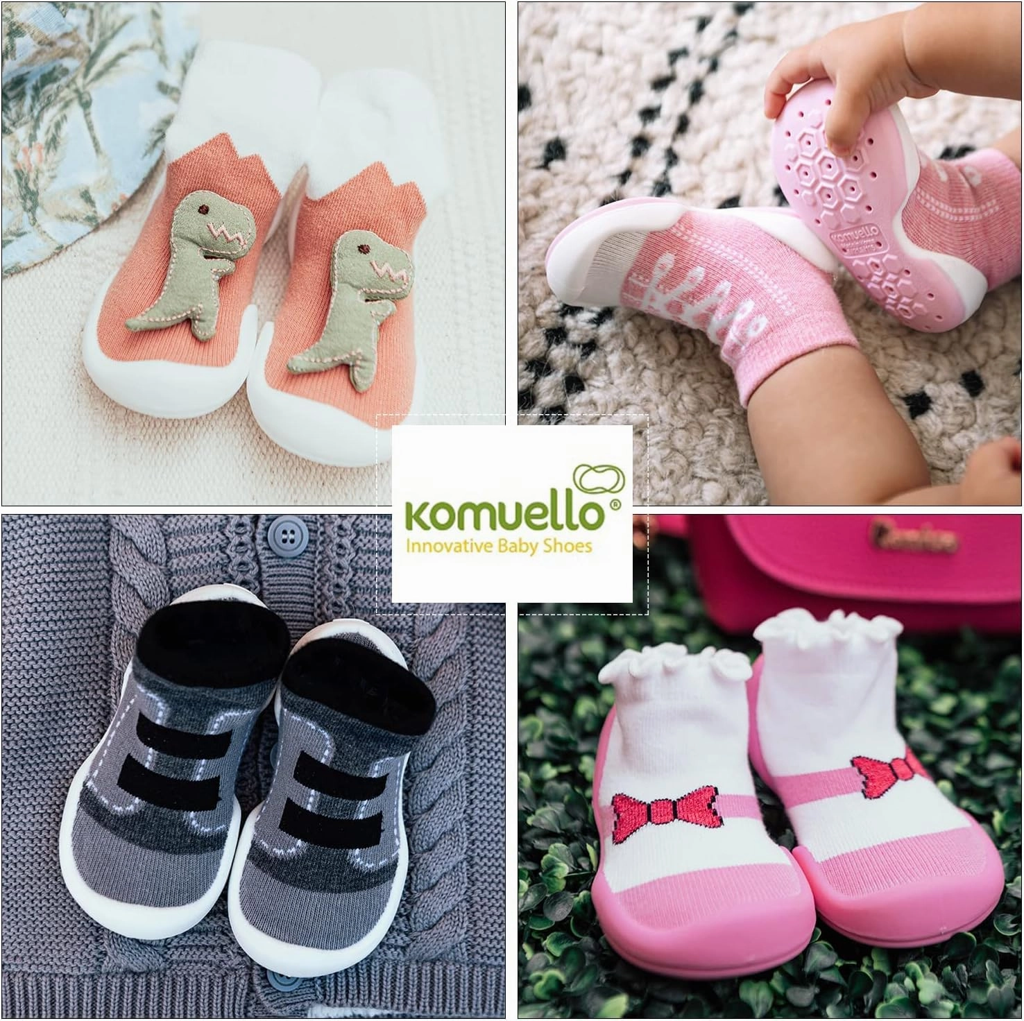Komuello Animal Toddler Shoes, Breathable, Washable, Non-Slip, Secure Fit, Cotton Socks with Air Pocket Cushion for Indoor and Outdoor Use, Unisex Toddler Shoes for Boys and Girls