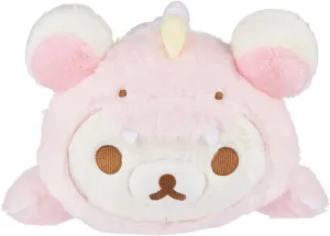 Korilakkuma San-X Original Plays with Dino Laydown Series Plush - Soft Pink - 13.5-inch Plush