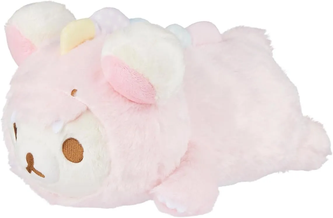 Korilakkuma San-X Original Plays with Dino Laydown Series Plush - Soft Pink - 13.5-inch Plush