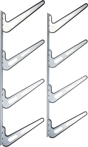 Krypt Towers Ultimate Board Sports Wall Mount Storage Rack, Heavy Duty Steel Board Stand, Rubber Padded Fingers, Store & Display Up to 4 Surfboards, Wakeboards, Snowboards, Skis, E-Foil & More
