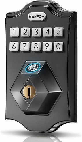 KS2 Fingerprint Door Lock, Keyless Entry Deadbolt with Keypad, Smart Locks for Front Door, Auto Lock,Easy Installation,Matte Black