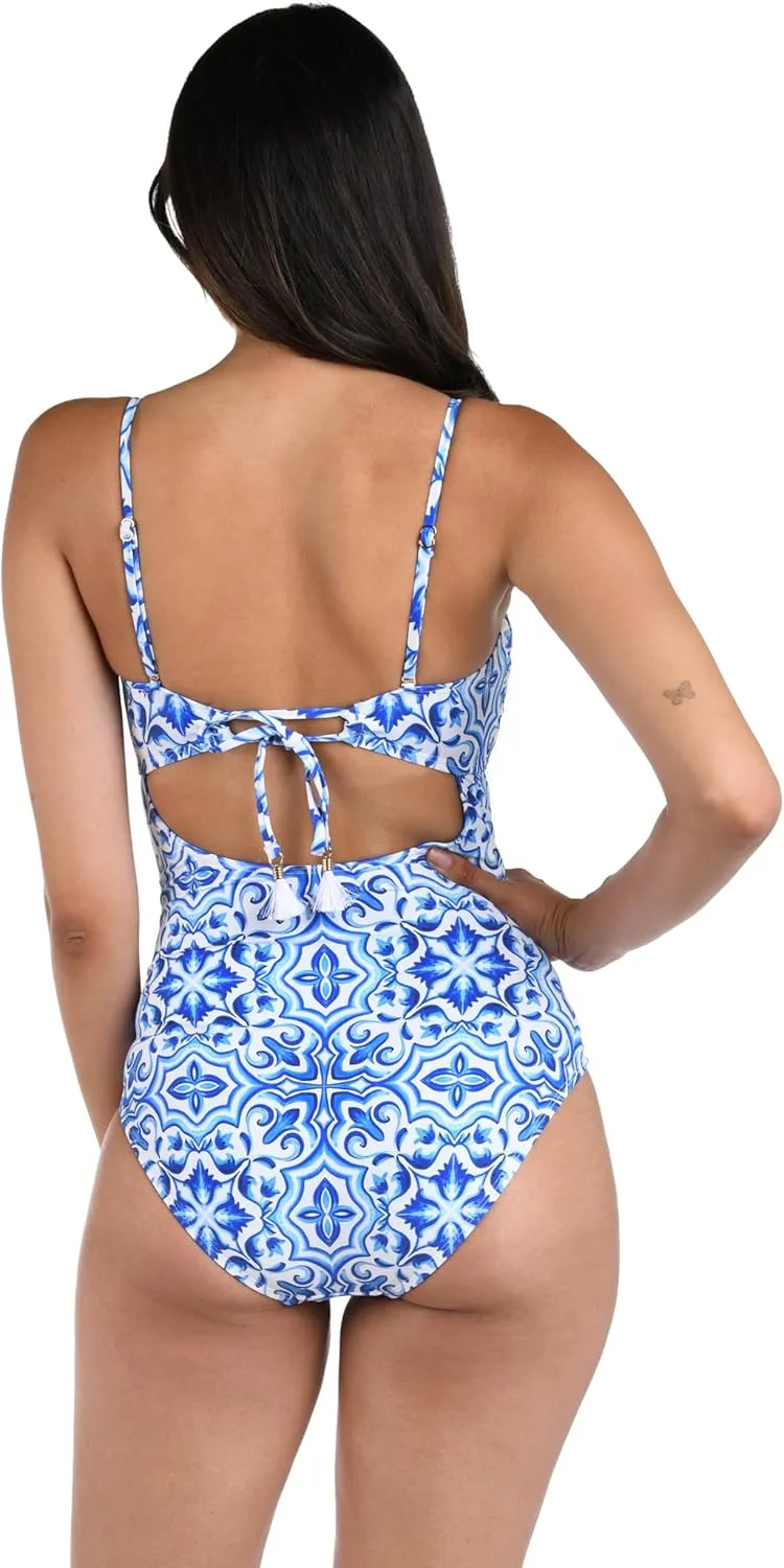 La Blanca Women's High Neck One Piece Swimsuit