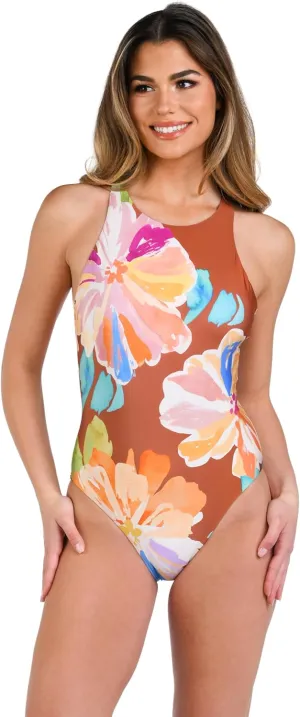 La Blanca womens High Neck One Piece Swimsuit