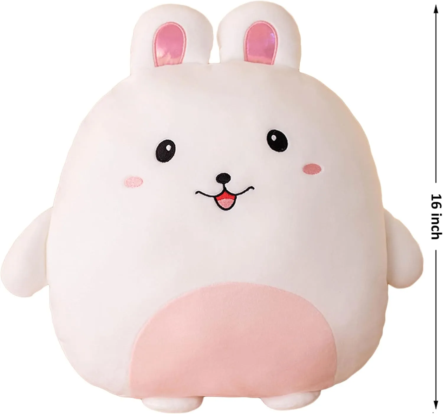 lannery Bunny Plush Pillow, Kawaii Bunny Stuffed Animal Toy Cartoon Rabbit Plushies Hugging Pillow Toys Gifts for Room Decor Birthday Valentine Day, 16 inch